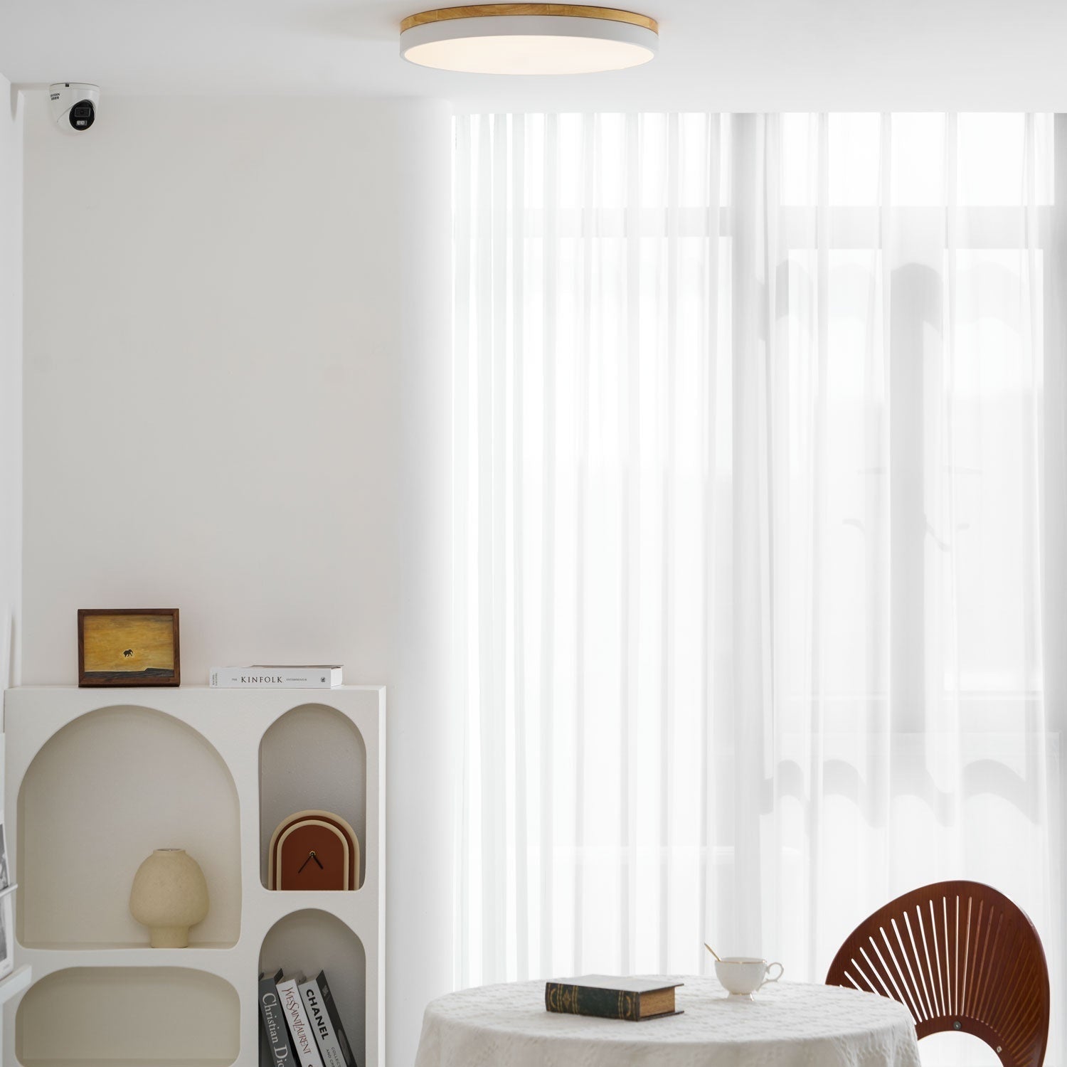 Zara Circular Wooden Suspension Light Lighting Lobby