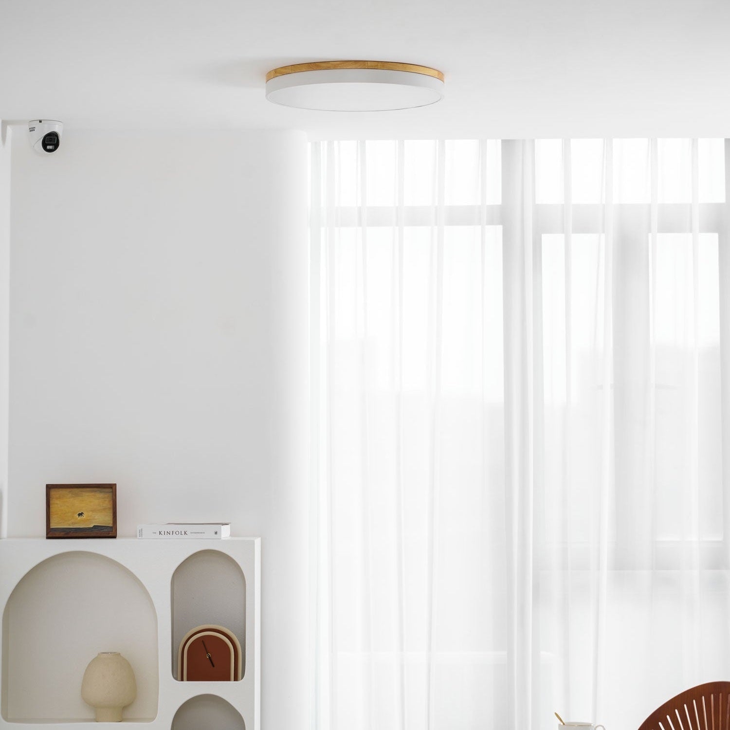 Zara Circular Wooden Suspension Light Lighting Lobby