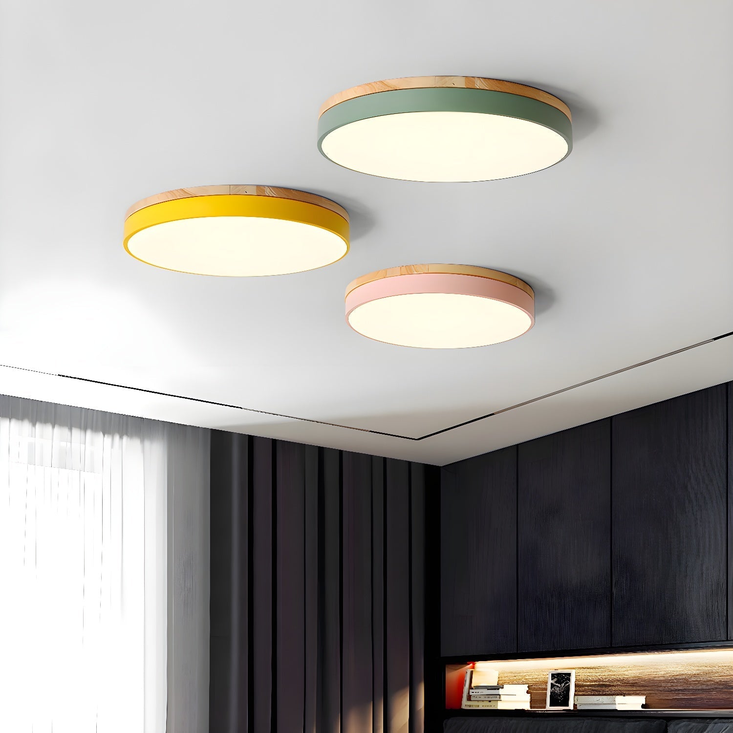 Zara Circular Wooden Suspension Light Lighting Lobby