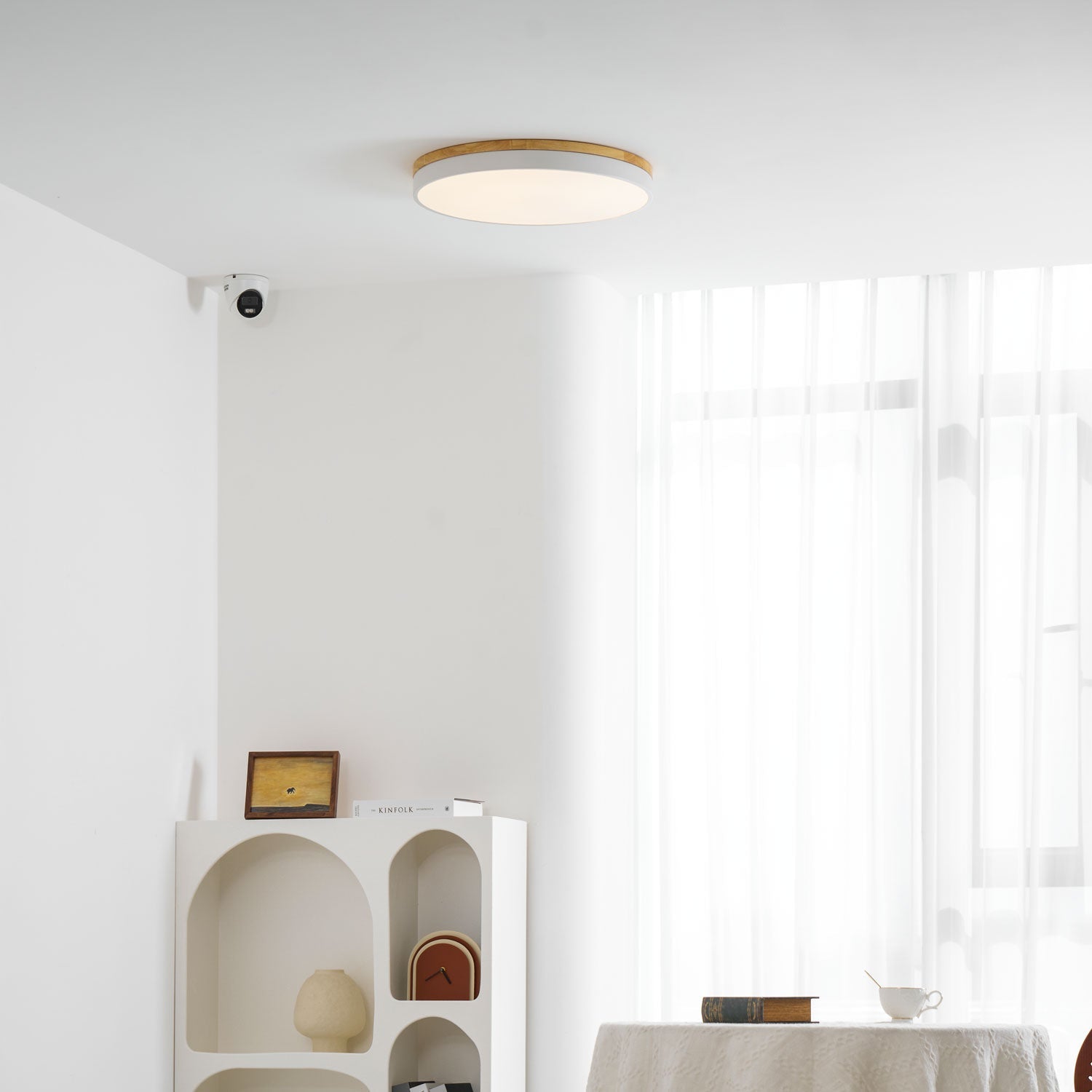Zara Circular Wooden Suspension Light Lighting Lobby