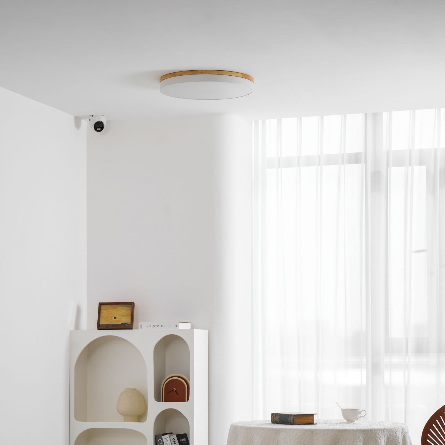 Zara Circular Wooden Suspension Light Lighting Lobby