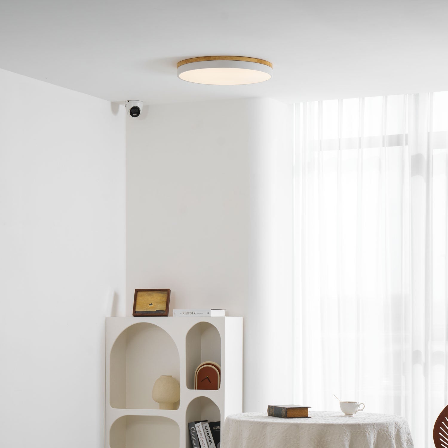 Zara Circular Wooden Suspension Light Lighting Lobby